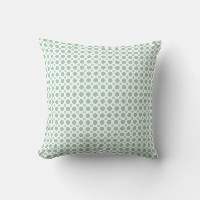 Light Green Polka Dot Seafoam Blauwgroen kustlijn Kussen (Voorkant)