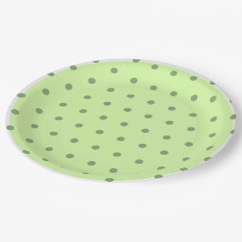 Light Green Polka Dots Papieren Bordje
