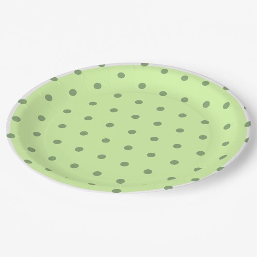 Light Green Polka Dots Papieren Bordje (Gekanteld)