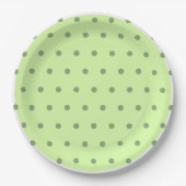 Light Green Polka Dots Papieren Bordje (Voorkant)
