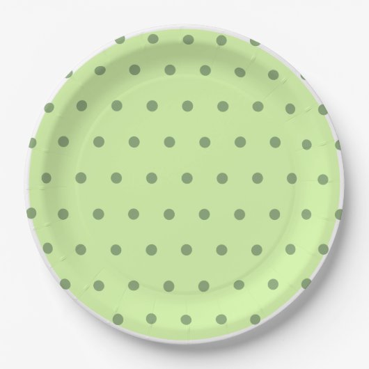 Light Green Polka Dots Papieren Bordje (Voorkant)