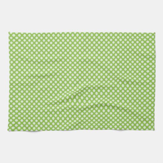 Light Green Polka Dots Theedoek (Horizontaal)