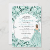 Light Green Princess Dress Quinceanera Kaart (Voorkant)