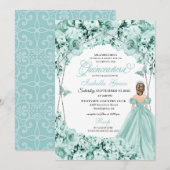 Light Green Princess Dress Quinceanera Kaart (Voorkant / Achterkant)