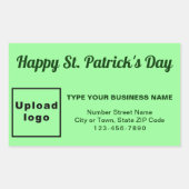 Light Green Saint Patrick Business Rechthoekige Sticker (Voorkant)