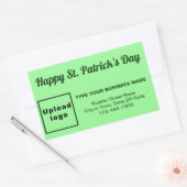 Light Green Saint Patrick Business Rechthoekige Sticker (Envelop)