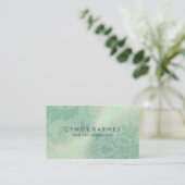 Light Green Sheen Damask Visitekaartje (Staand voorkant)