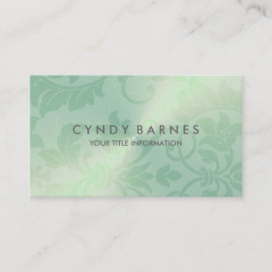 Light Green Sheen Damask Visitekaartje