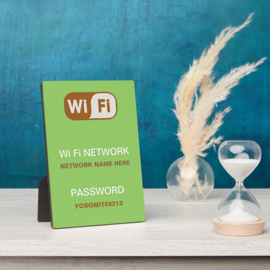 Light Green Simple Elegant WiFi Info Fotoplaat (Zijkant)