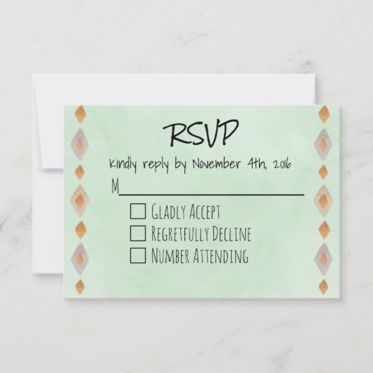 Light Green Southwestern Theme RSVP Kaartje (Voorkant)