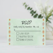 Light Green Southwestern Theme RSVP Kaartje (Staand voorkant)