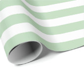 Light Green Stripe Kerstmis Cadeaupapier (Rol Hoek)