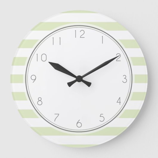 Light Green Stripes-patroon Grote Klok (Voorkant)