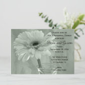 Light Green Tinted Daisy Wedding Rehearsal Dinner Kaart (Staand voorkant)