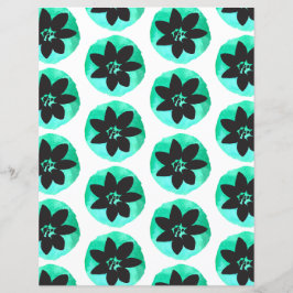 Light Green Tropical Flower Pattern Scrapbook Pape