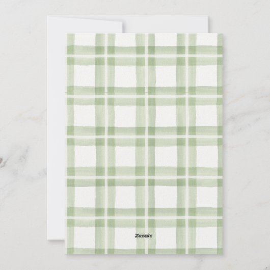 Light Green Waterverf Pset Merry-kerstfoto Feestdagenkaart (Achterkant)