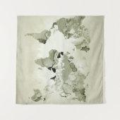 Light Green Wereldkaart Design 123 Wandkleed (Voorkant (horizontaal))