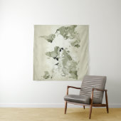 Light Green Wereldkaart Design 123 Wandkleed (In Situ (horizontaal))