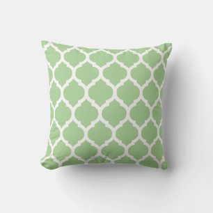 Light Green & White Moroccan Lattice Kussen