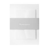 Light Grey Add Name Invitation Belly Band Uitnodigingen Wikkel (Voorkant Voorbeeld)