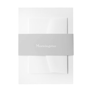 Light Grey Add Name Invitation Belly Band Uitnodigingen Wikkel