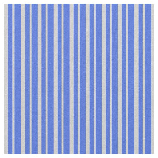 Light Grey and Royal Blue Stripes Pattern Stof (Close Up)