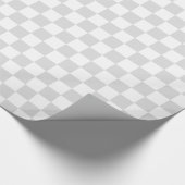 Light Grey and White Checker Pattern Cadeaupapier (Hoek)