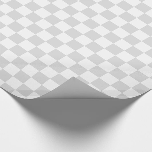 Light Grey and White Checker Pattern Cadeaupapier (Hoek)