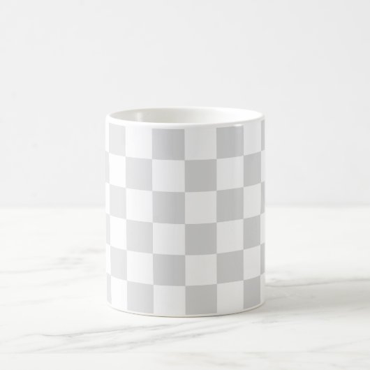 Light Grey and White Checker Pattern Koffiemok (Center)