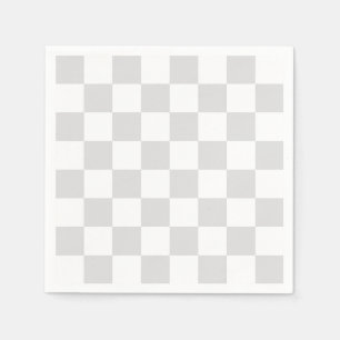 Light Grey and White Checker Pattern Servetten