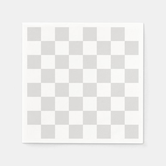 Light Grey and White Checker Pattern Servetten (Voorkant)