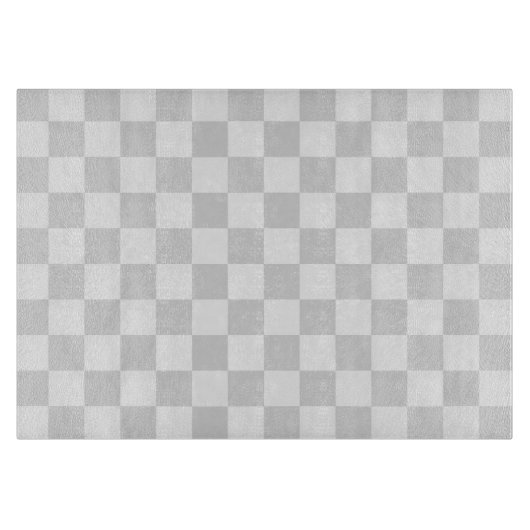 Light Grey and White Checker Pattern Snijplank (Voorkant)