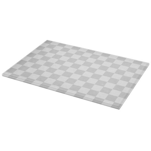 Light Grey and White Checker Pattern Snijplank (Hoek)