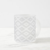 Light grey and white diamond pattern matglas koffiemok (Voorkant rechts)