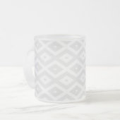 Light grey and white diamond pattern matglas koffiemok (Voorkant links)