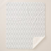 Light grey and white diamond pattern sherpa deken (Voorkant)