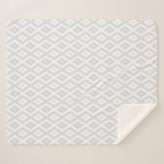 Light grey and white diamond pattern sherpa deken (Voorkant (horizontaal))