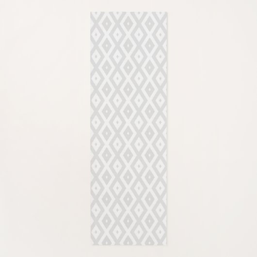 Light grey and white diamond pattern yogamat (Voorkant)