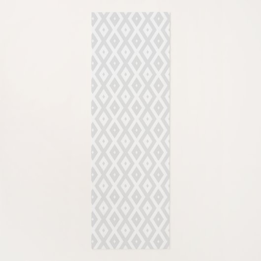 Light grey and white diamond pattern yogamat (Achterkant)