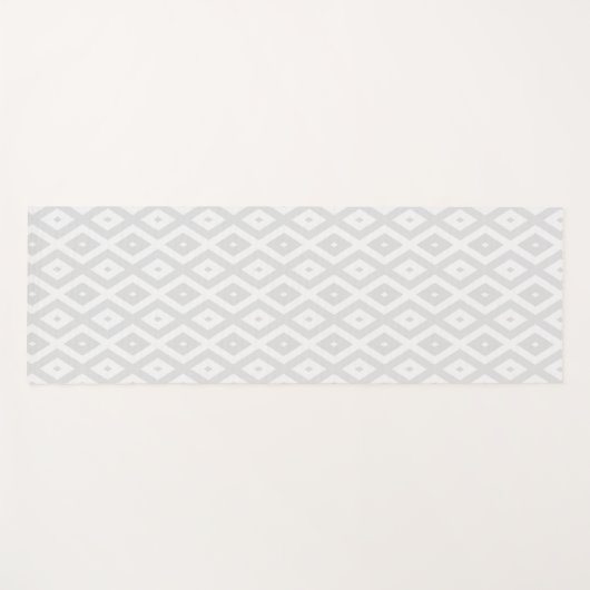 Light grey and white diamond pattern yogamat (Voorkant (horizontaal))