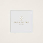Light Grey Beauty Salon Professional Monogram Vierkante Visitekaartjes (Voorkant)