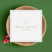 Light Grey Beauty Salon Professional Monogram Vierkante Visitekaartjes