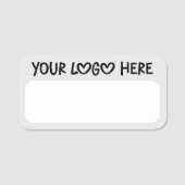 Light Grey Black and White One Line Business Logo Naamplaatje (Voorkant)