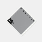 Light Grey Black Cat Paws Servet (Hoek)