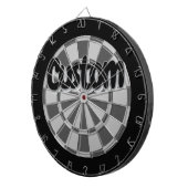 Light Grey, Charcoal Gray, And Black Editable Text Dartbord (Voorkant Rechts)