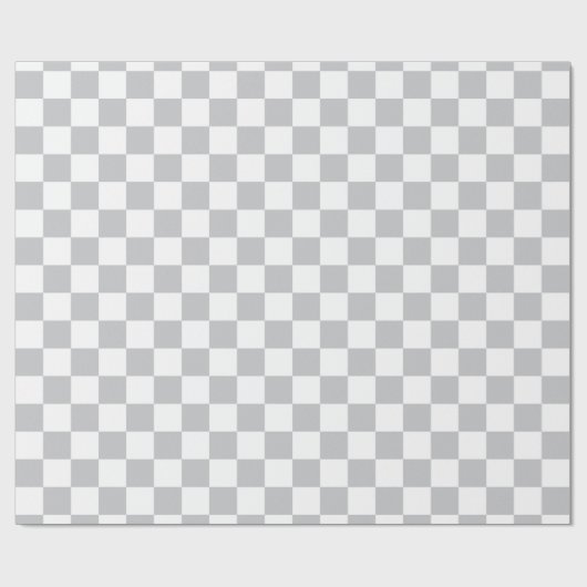 Light Grey Checkerboard Patroon Cadeaupapier (Vlak)