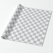 Light Grey Checkerboard Patroon Cadeaupapier (Uitgerold)
