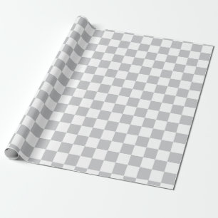 Light Grey Checkerboard Patroon Cadeaupapier