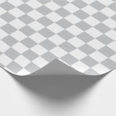 Light Grey Checkerboard Patroon Cadeaupapier (Hoek)