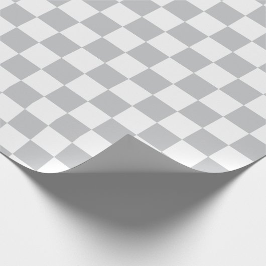 Light Grey Checkerboard Patroon Cadeaupapier (Hoek)